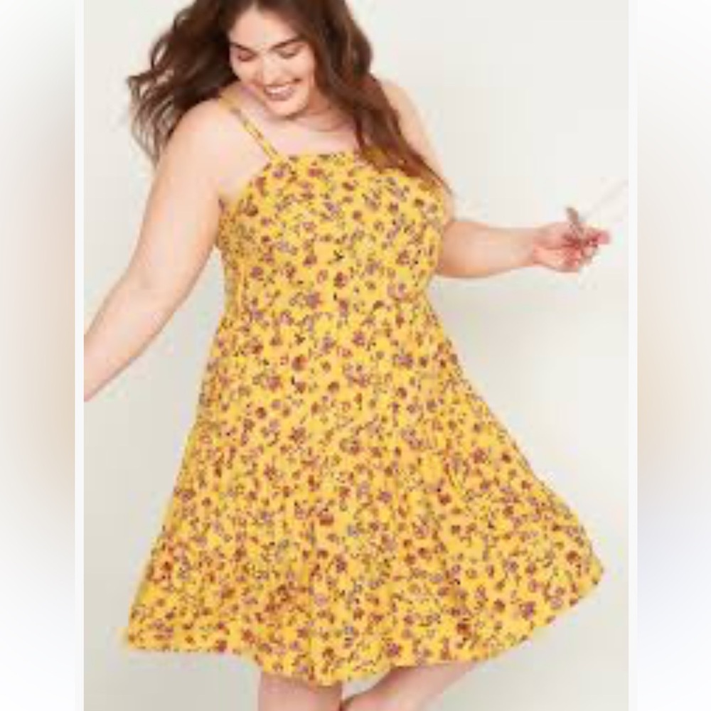 Floral Yellow ladies Dress size X-LARGE